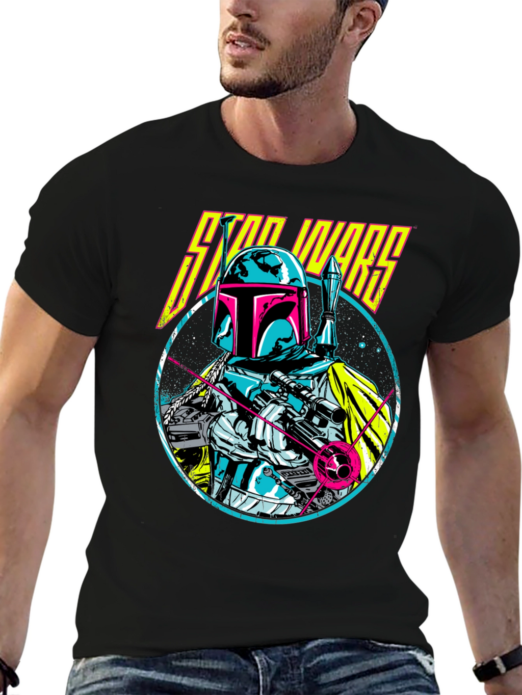 Retro Star Wars Boba Fett Graphic T-Shirt