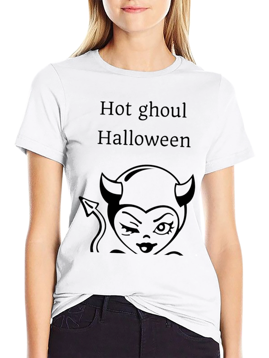Hot Ghoul Halloween Graphic Tee - Unisex Black Shirt