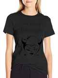 Hot Ghoul Halloween Graphic Tee - Unisex Black Shirt