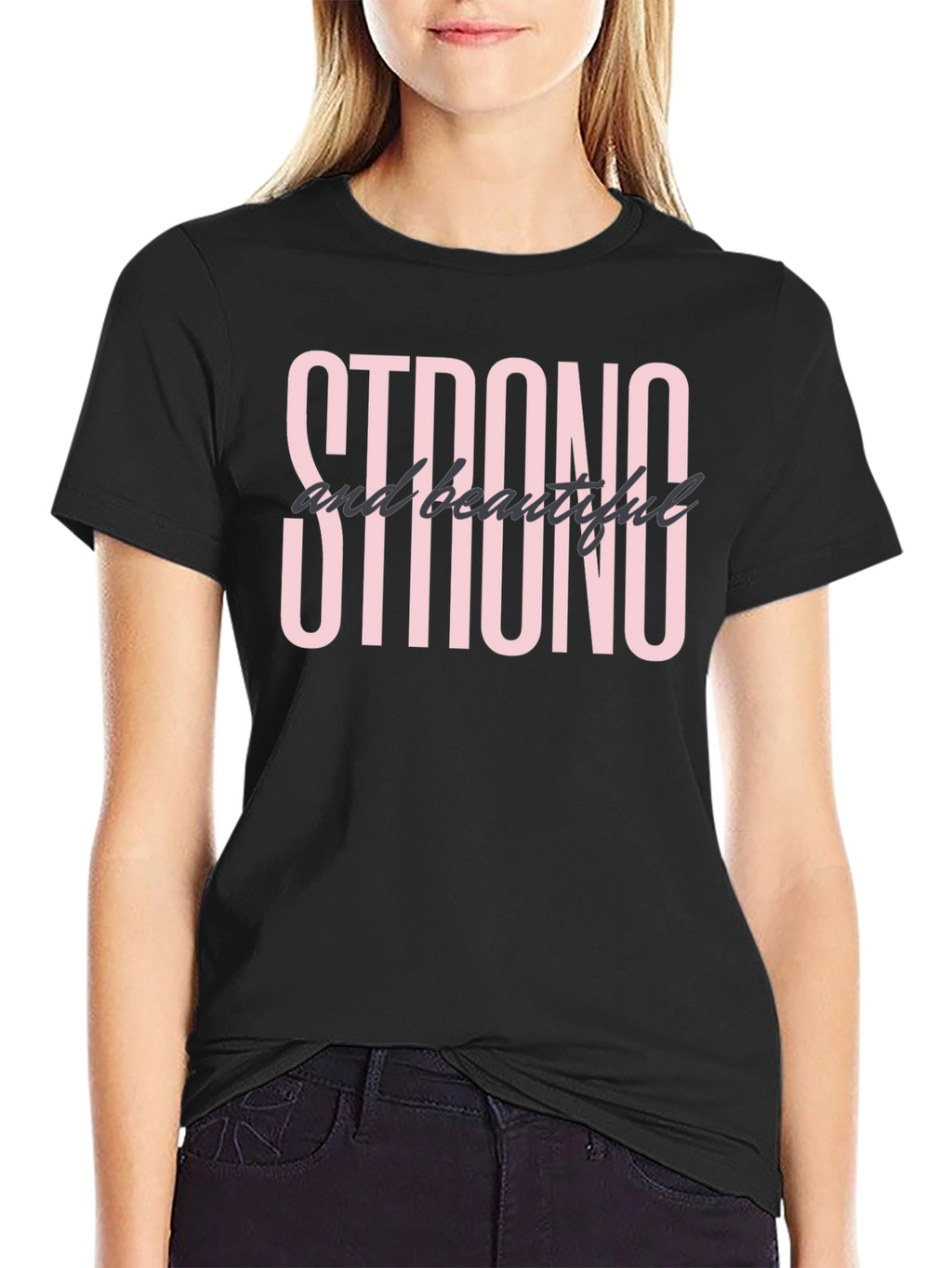 Strong & Beautiful Graphic T-Shirt - Black