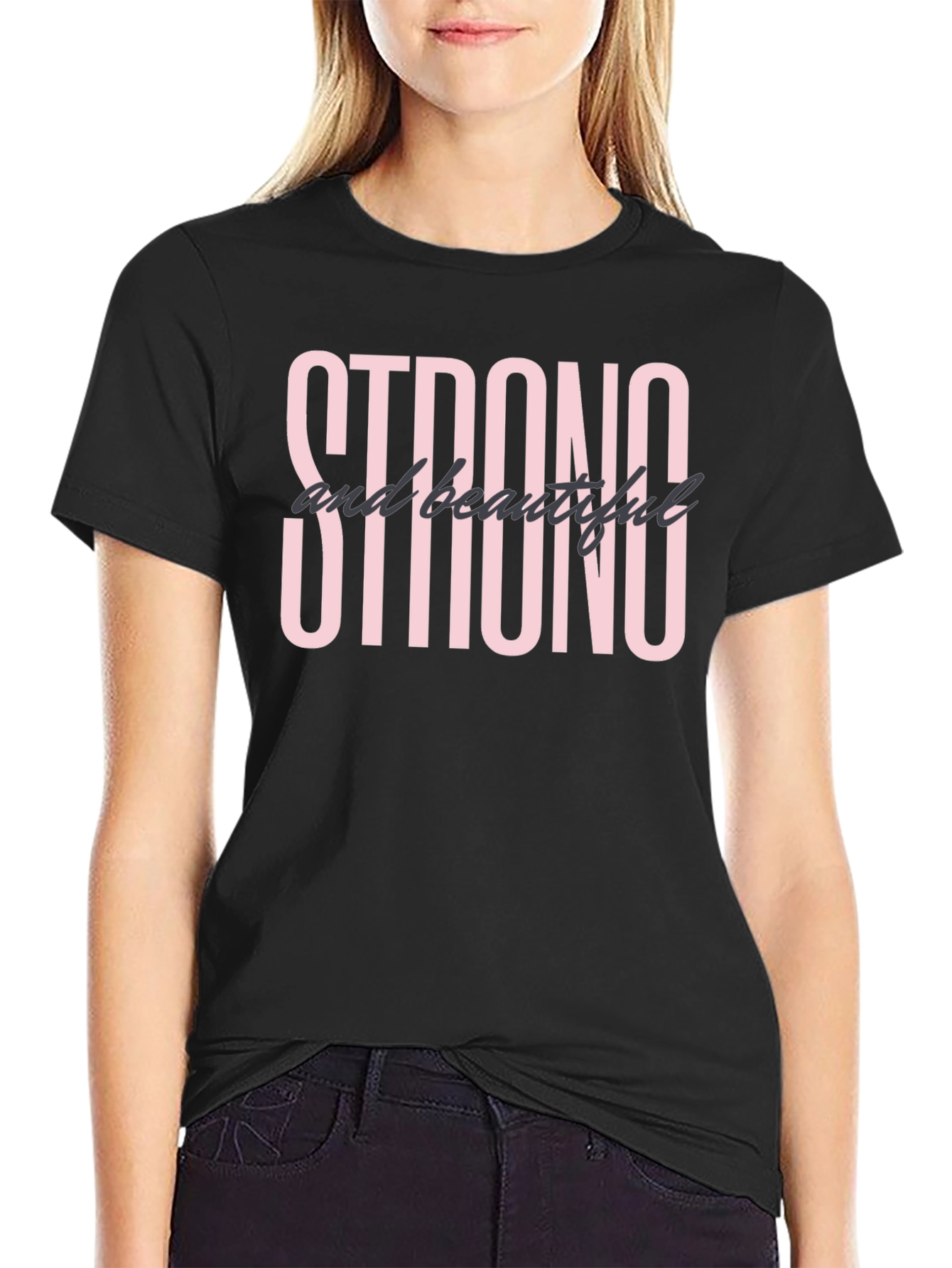 Strong & Beautiful Graphic T-Shirt - Black