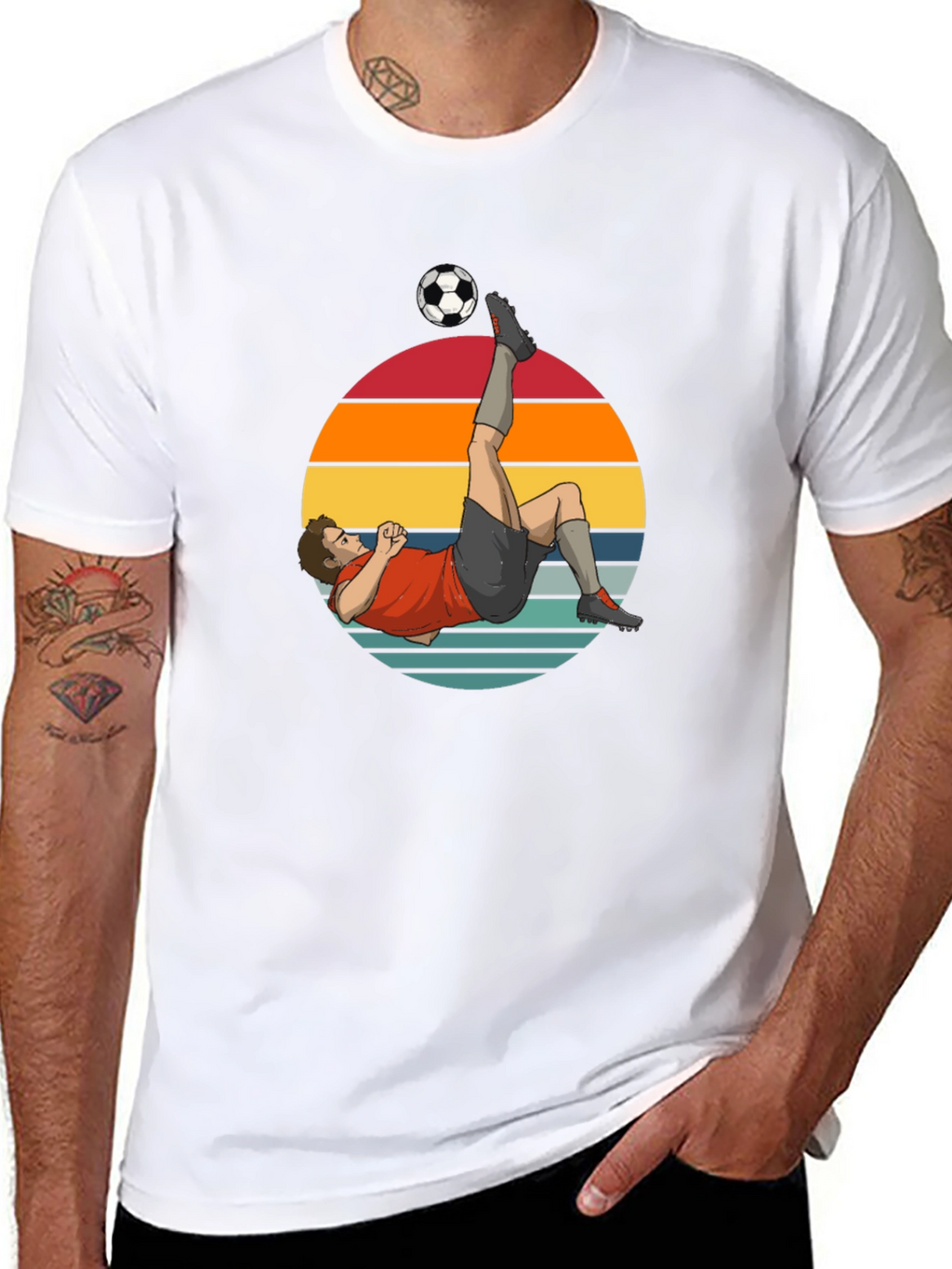 Soccer Kick Graphic Tee - Retro Style