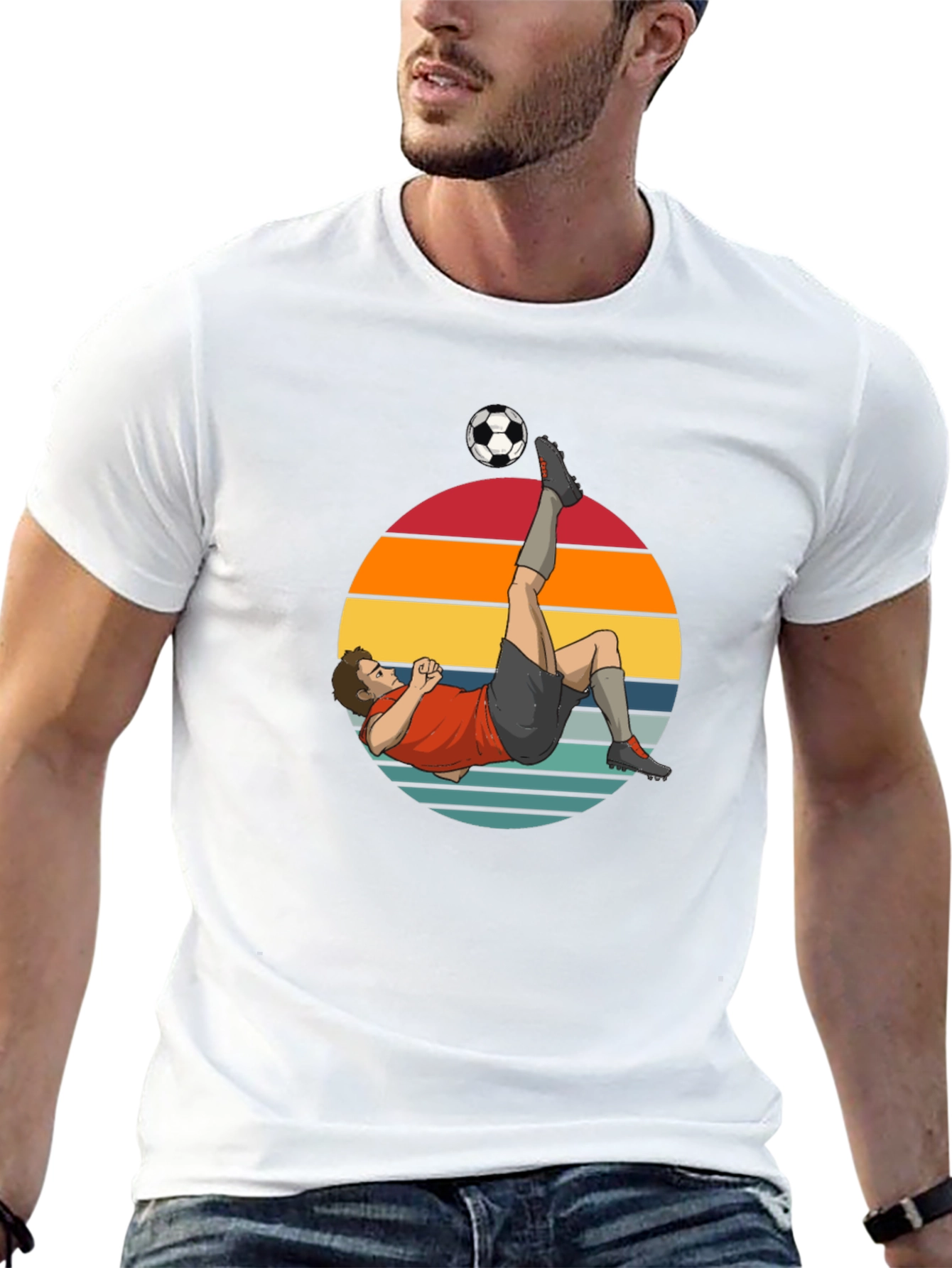Soccer Kick Graphic Tee - Retro Style