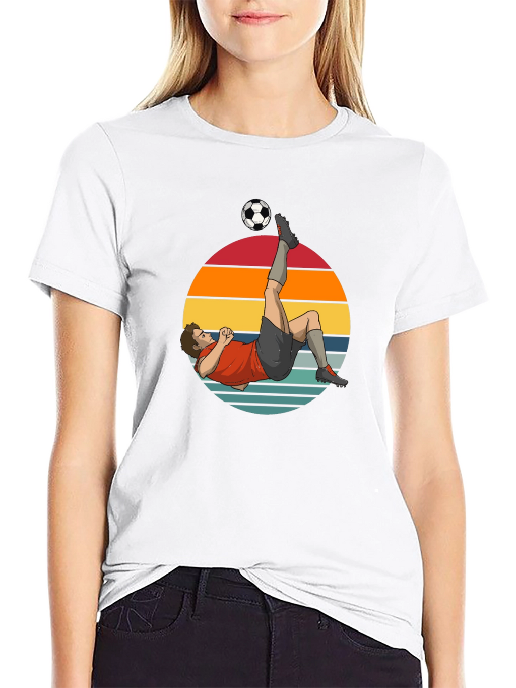Soccer Kick Graphic Tee - Retro Style