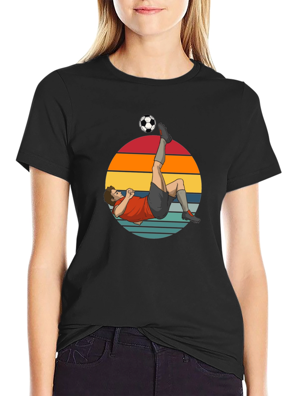 Soccer Kick Graphic Tee - Retro Style