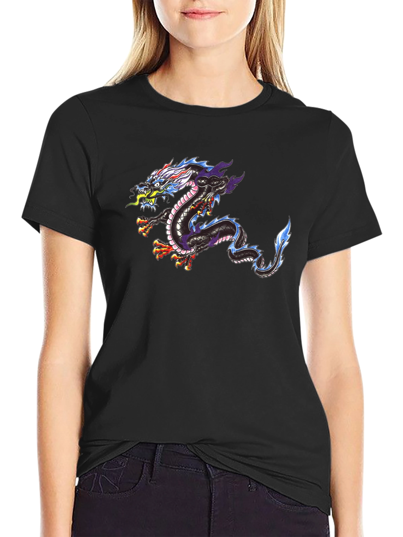 Dragon Print Black T-Shirt