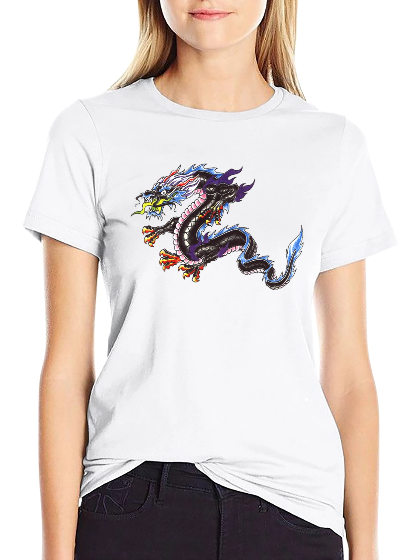 Dragon Print Black T-Shirt