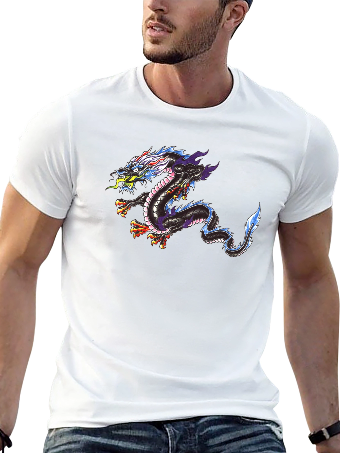 Dragon Print Black T-Shirt
