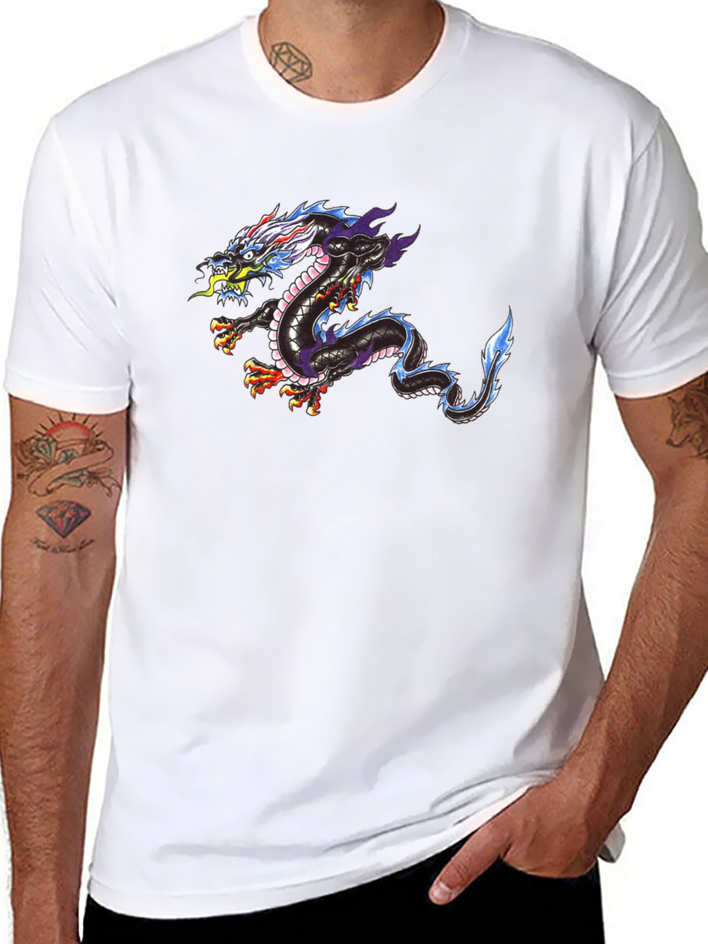 Dragon Print Black T-Shirt