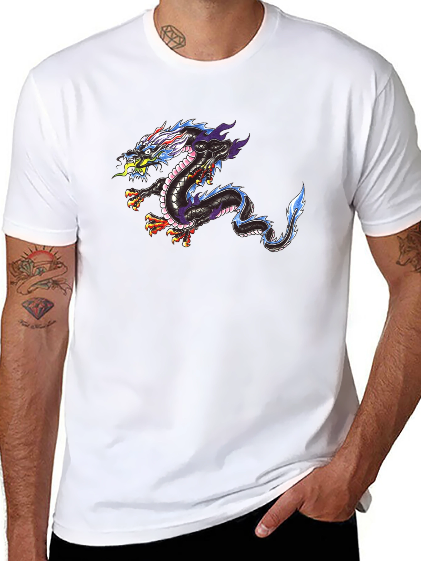 Dragon Print Black T-Shirt