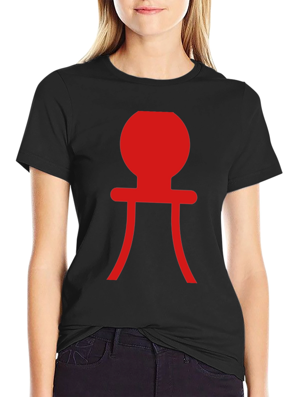 Modern Graphic Tee - Red Abstract Design