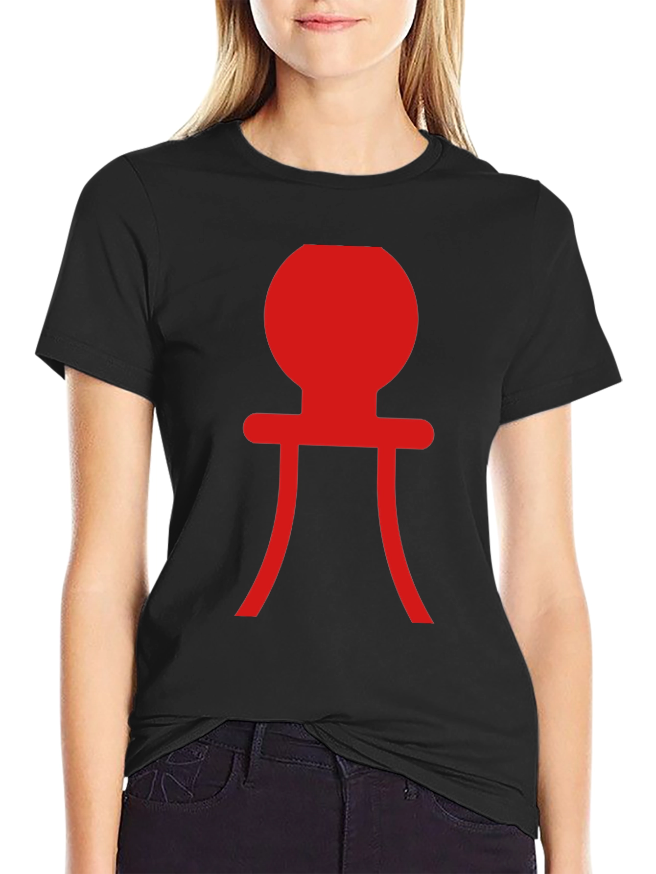 Modern Graphic Tee - Red Abstract Design
