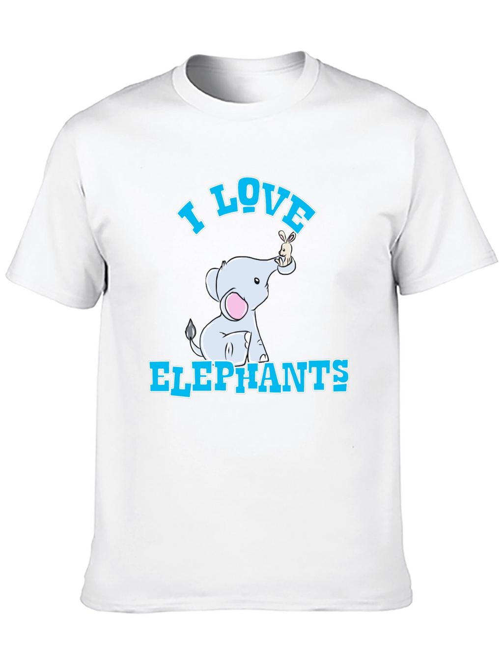 I Love Elephants T-Shirt - Cute Cartoon Design