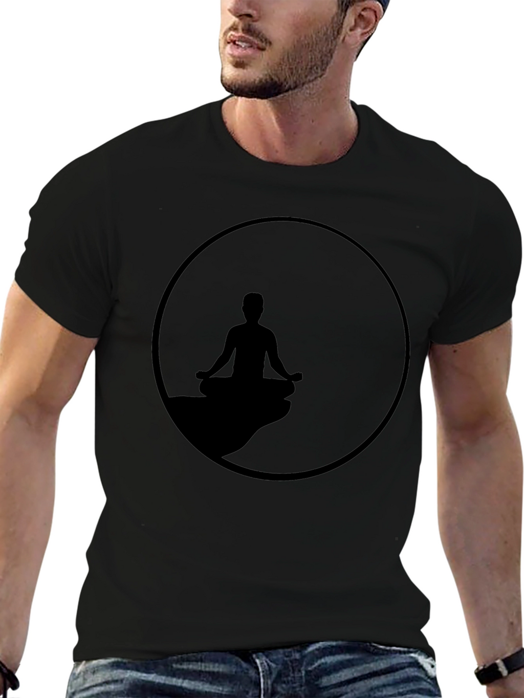Zen Meditation T-Shirt - Relaxed Fit Black Tee
