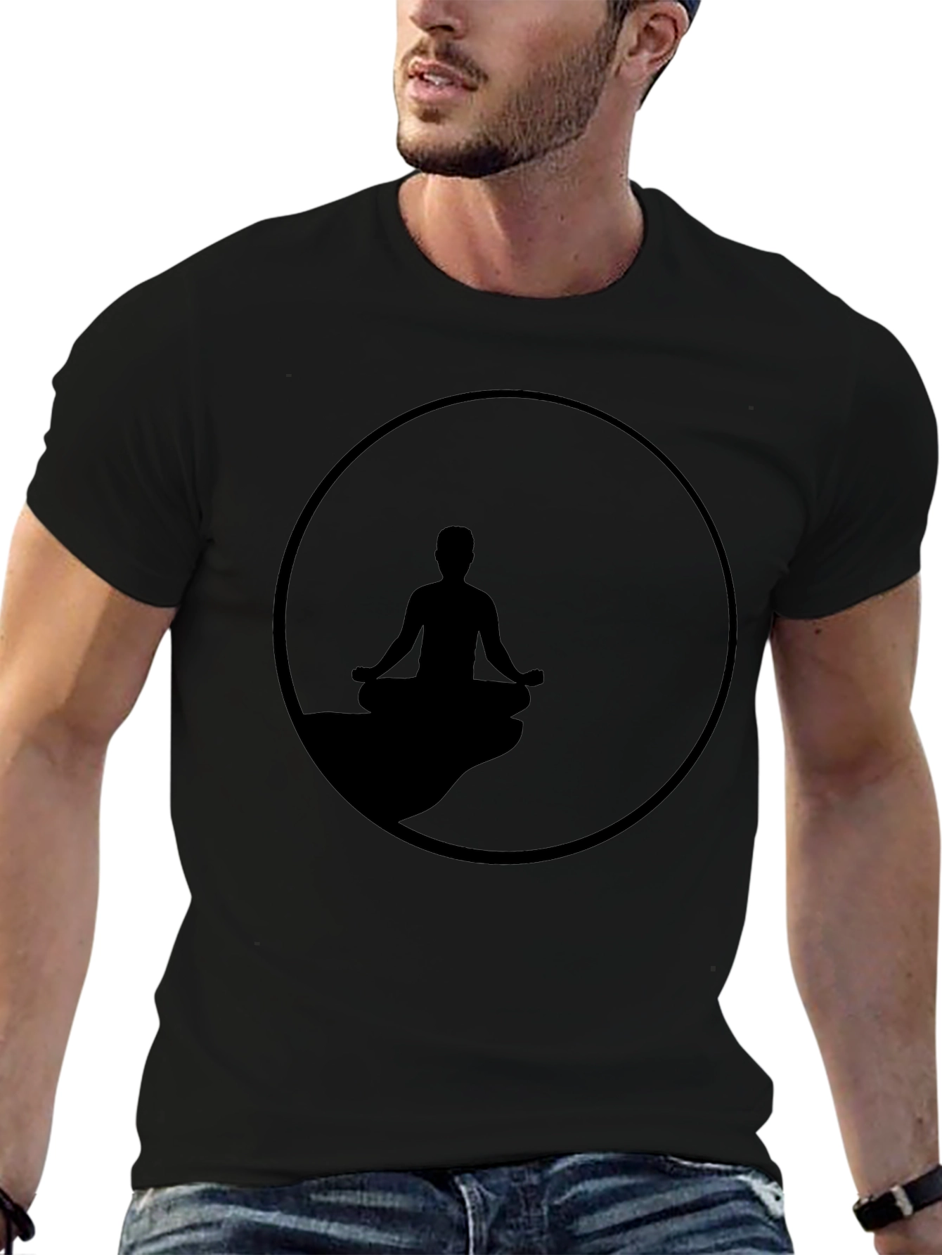 Zen Meditation T-Shirt - Relaxed Fit Black Tee