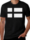 Nordic Cross Graphic Tee - Black Cotton T-Shirt