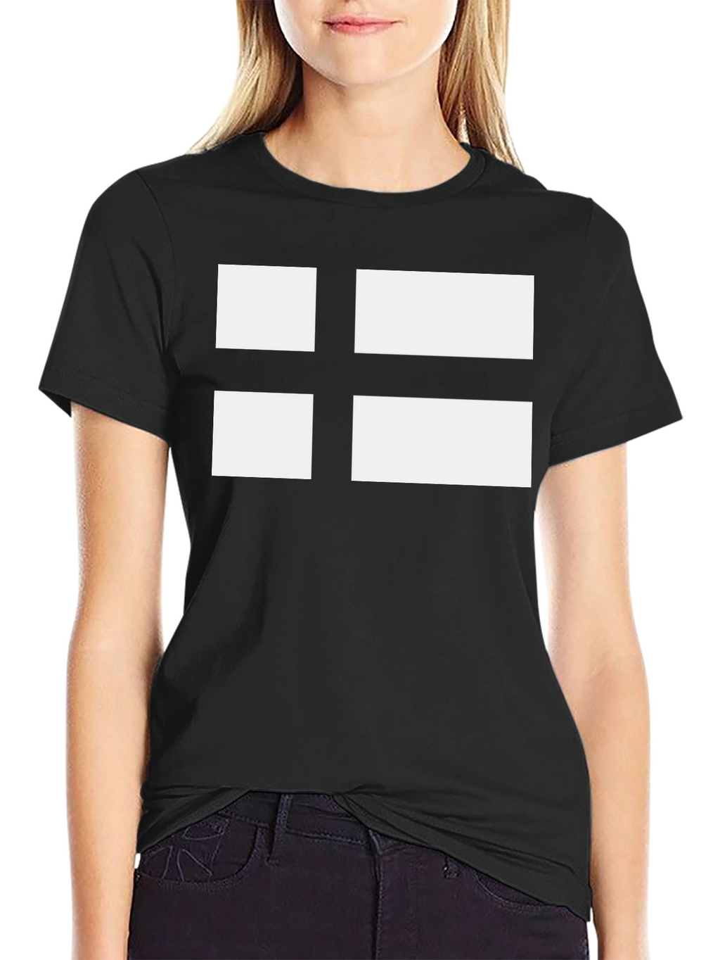 Nordic Cross Graphic Tee - Black Cotton T-Shirt