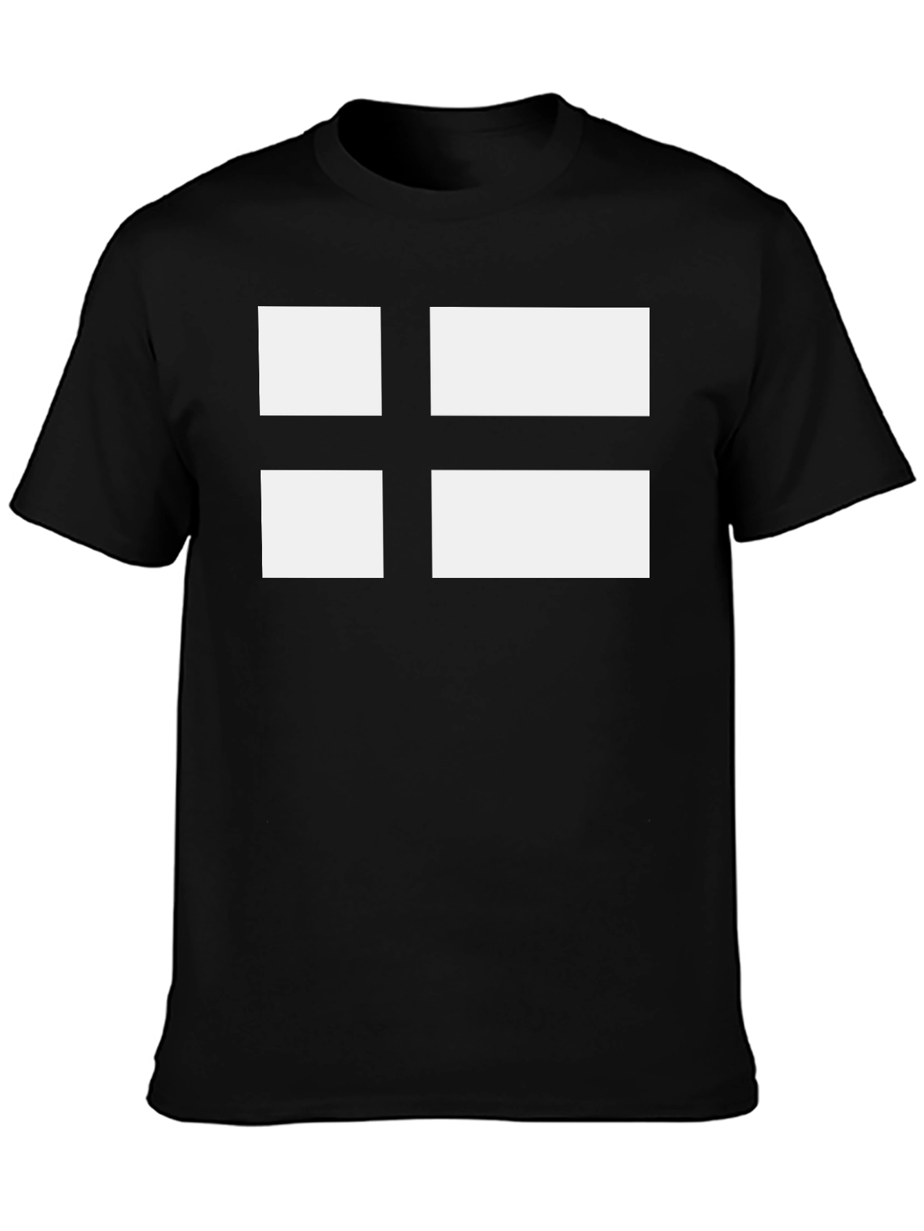 Nordic Cross Graphic Tee - Black Cotton T-Shirt