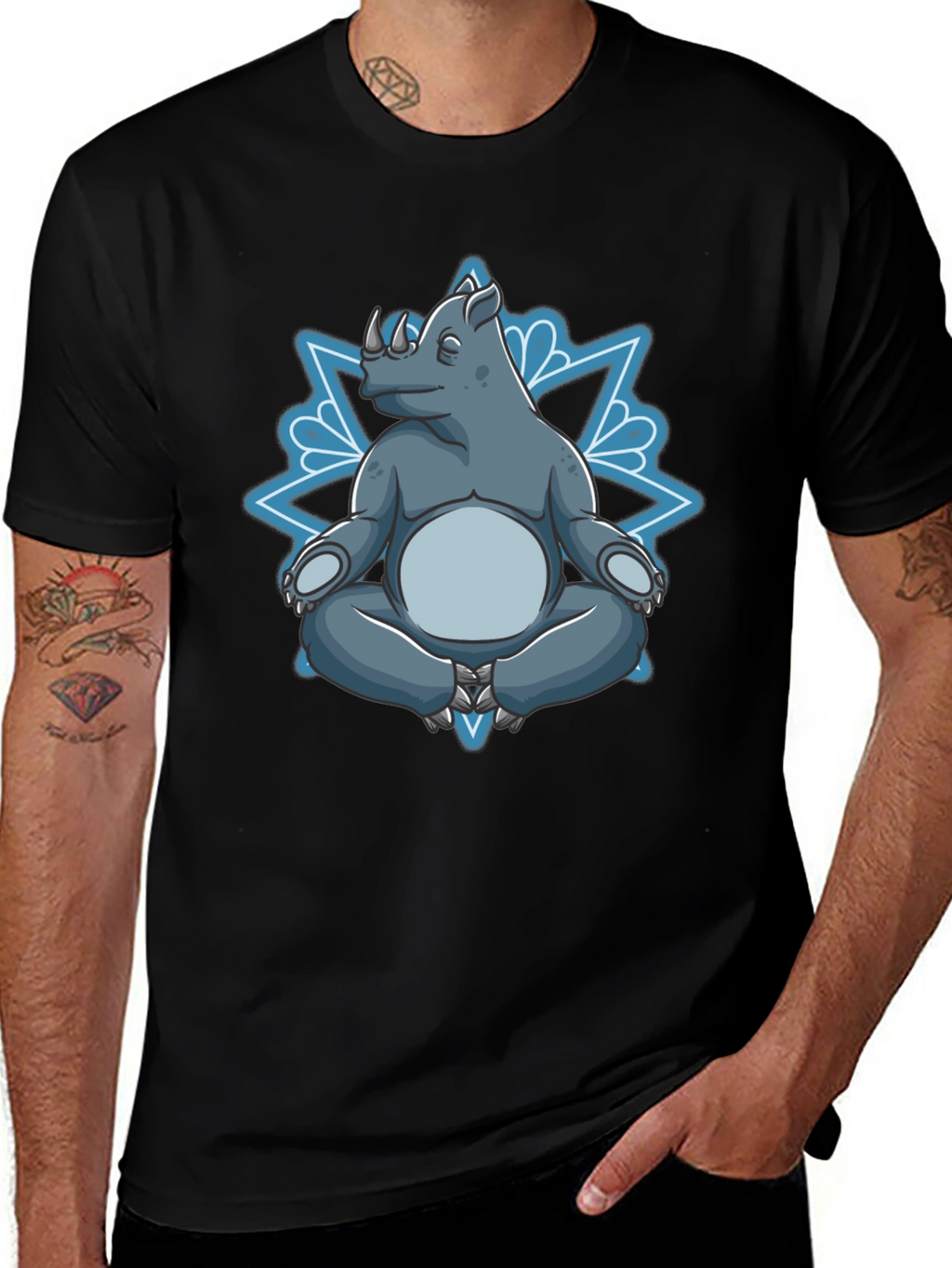 Meditating Rhino Graphic Tee