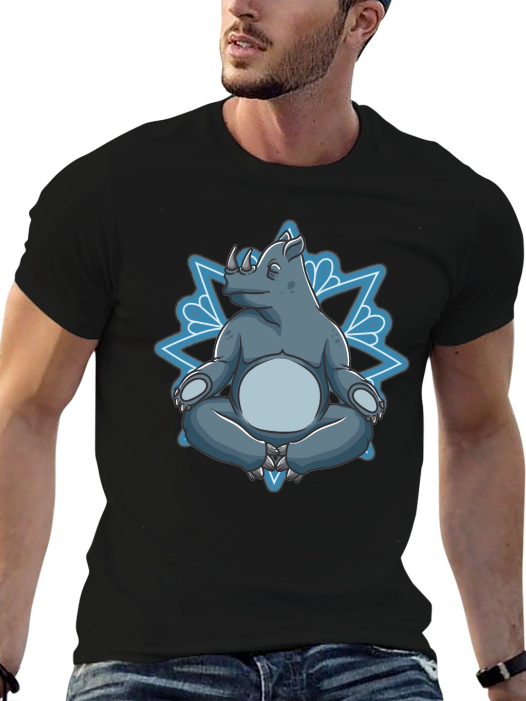 Meditating Rhino Graphic Tee