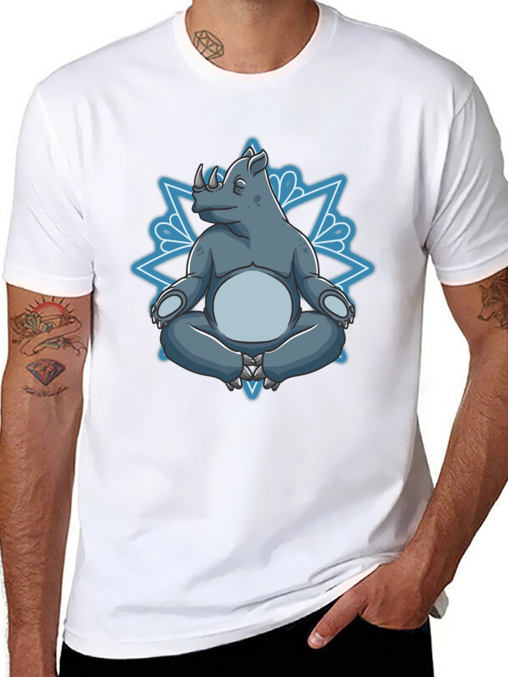 Meditating Rhino Graphic Tee