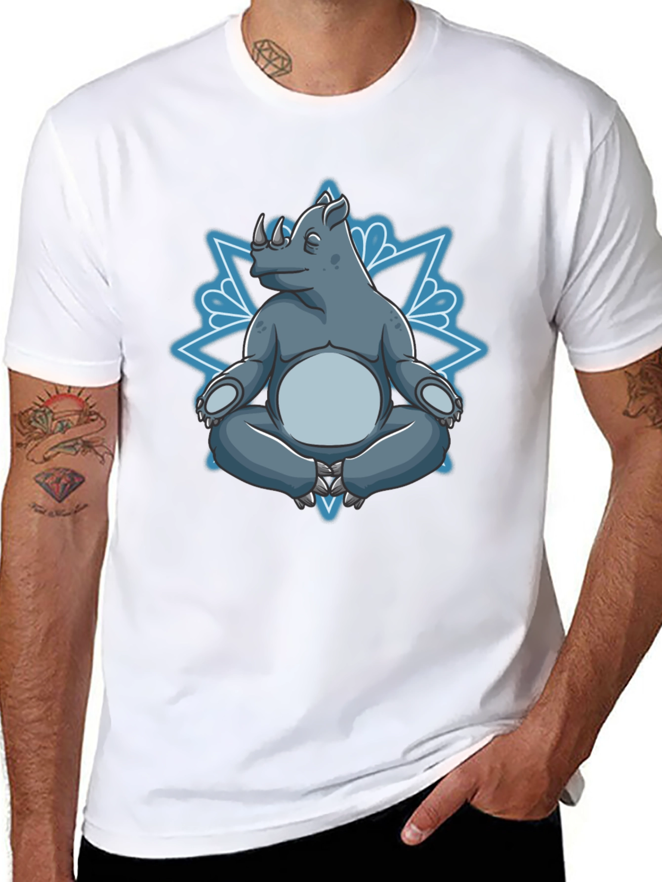 Meditating Rhino Graphic Tee