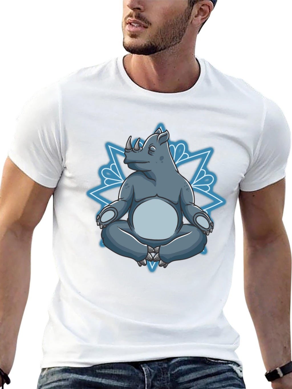 Meditating Rhino Graphic Tee