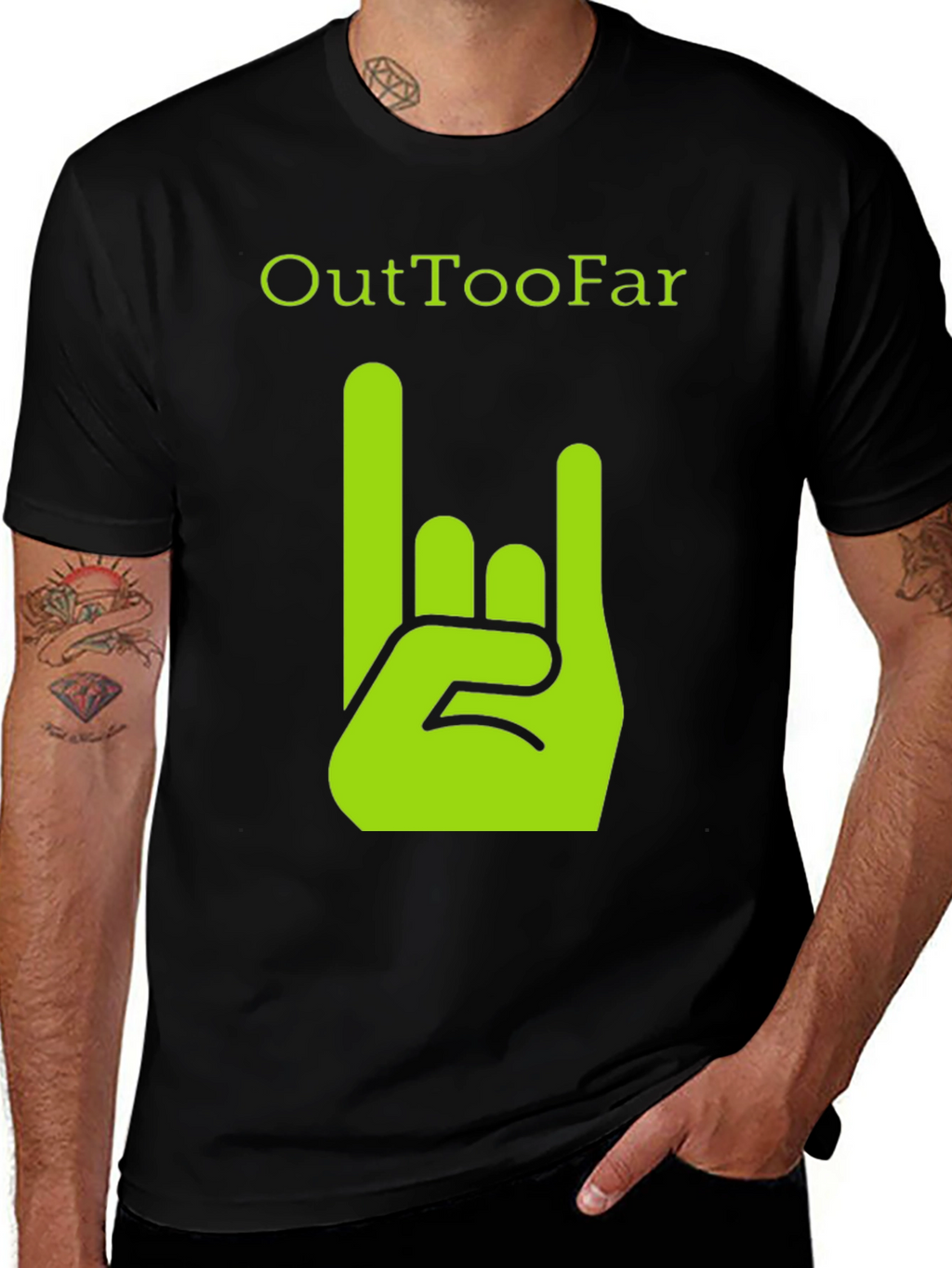 OutTooFar Graphic Tee - Rock On Hand Design