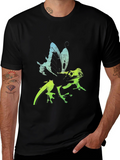 Frog Butterfly Graphic Tee - Black T-Shirt