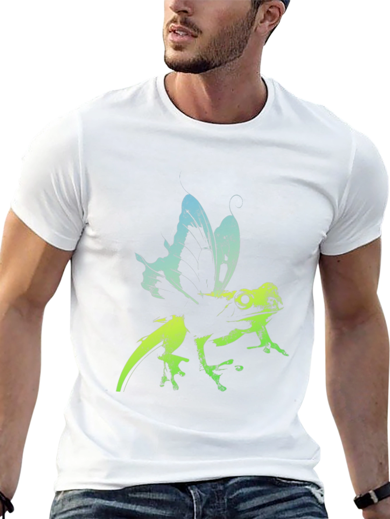 Frog Butterfly Graphic Tee - Black T-Shirt