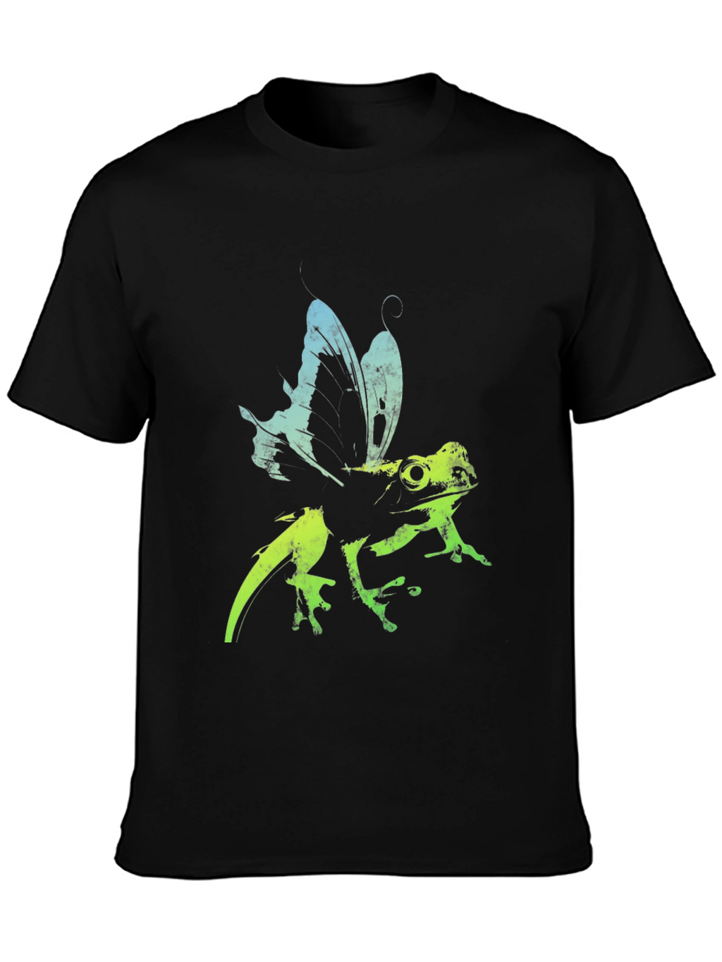 Frog Butterfly Graphic Tee - Black T-Shirt