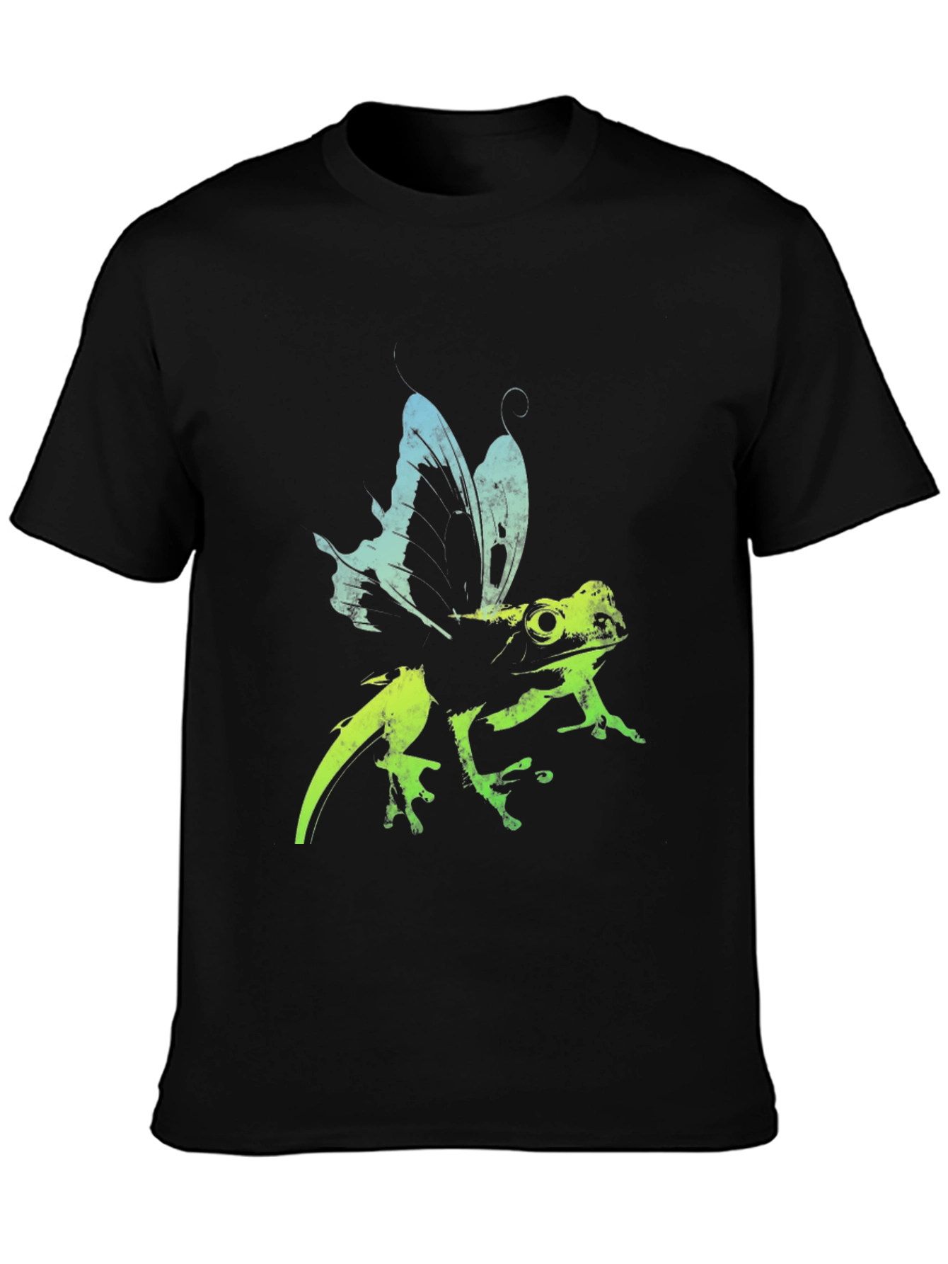 Frog Butterfly Graphic Tee - Black T-Shirt