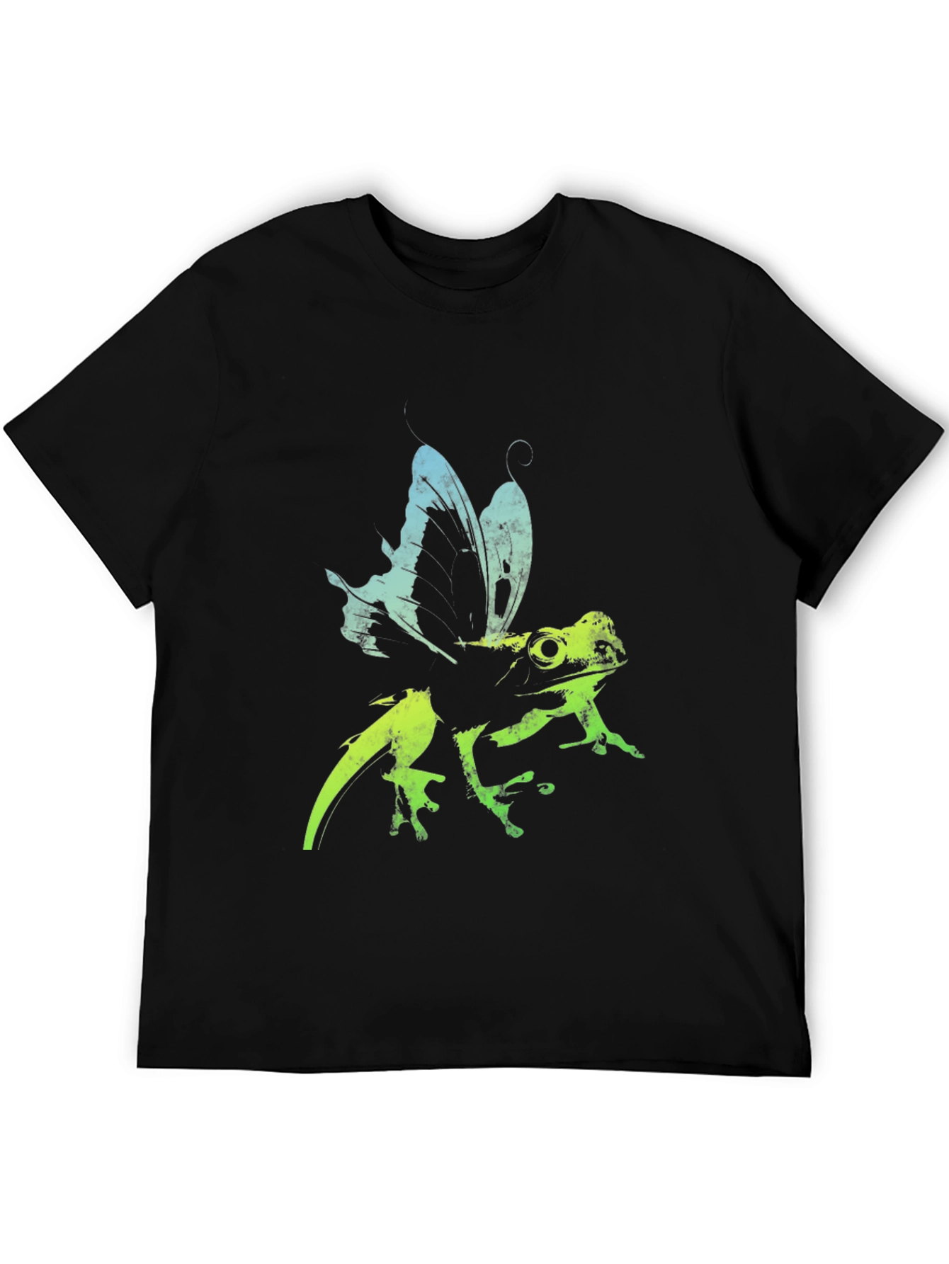 Frog Butterfly Graphic Tee - Black T-Shirt