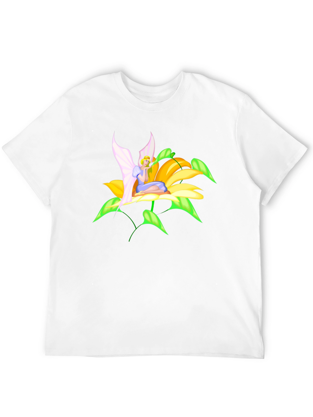 Fairy Flower Graphic Tee - Whimsical Black T-Shirt
