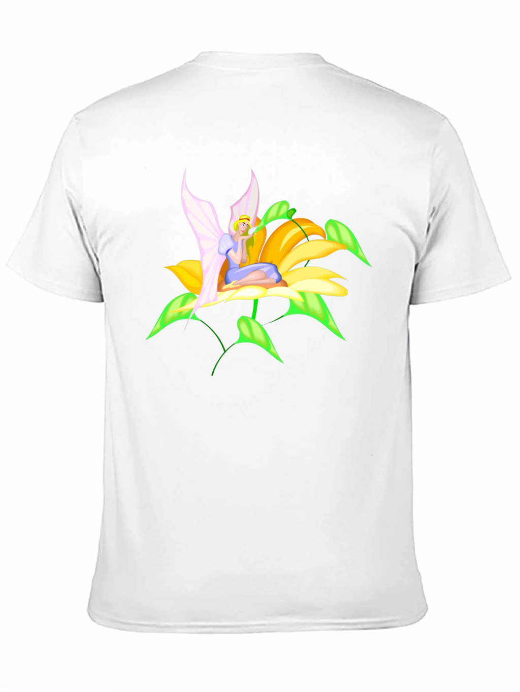 Fairy Flower Graphic Tee - Whimsical Black T-Shirt