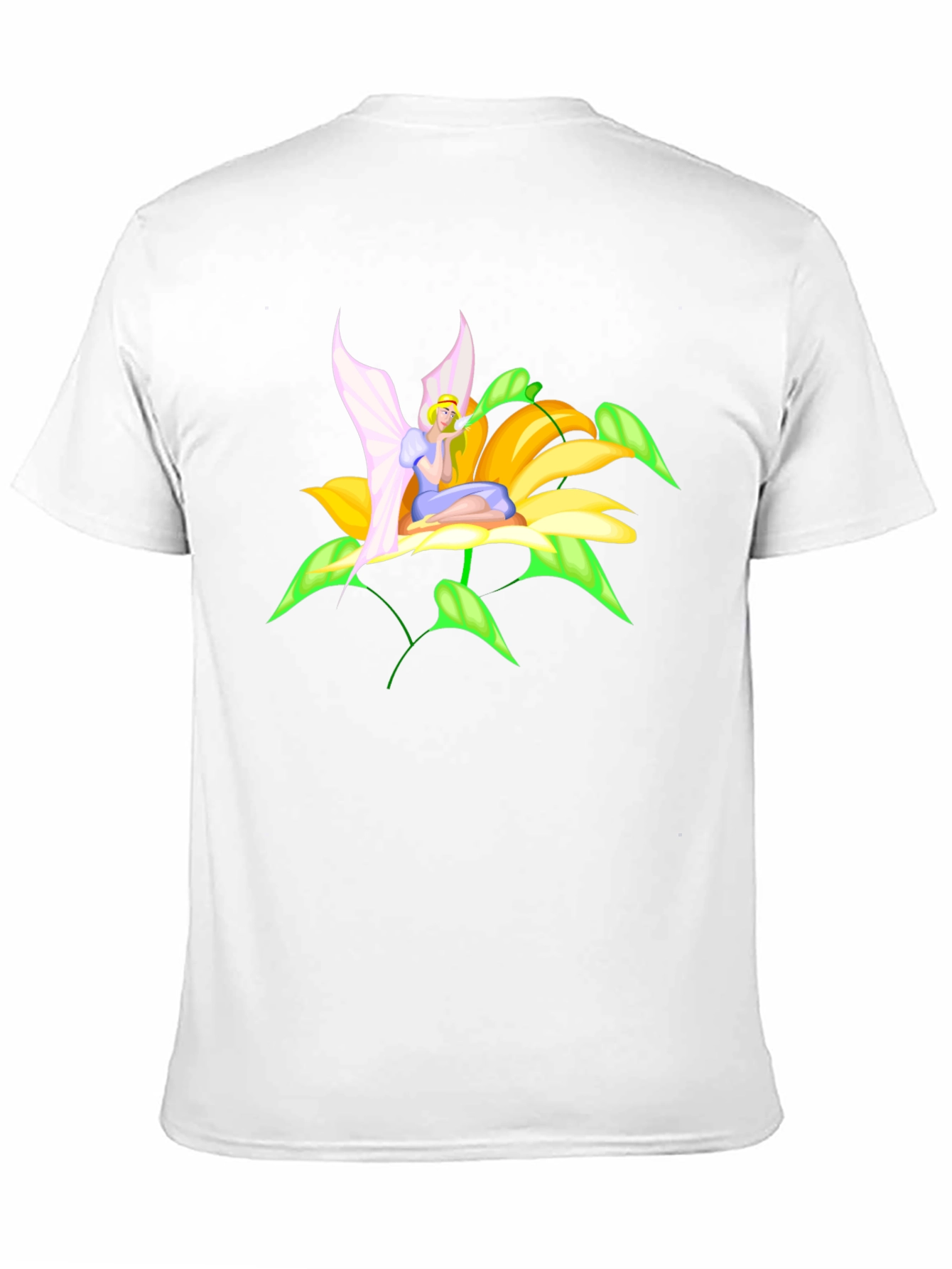 Fairy Flower Graphic Tee - Whimsical Black T-Shirt