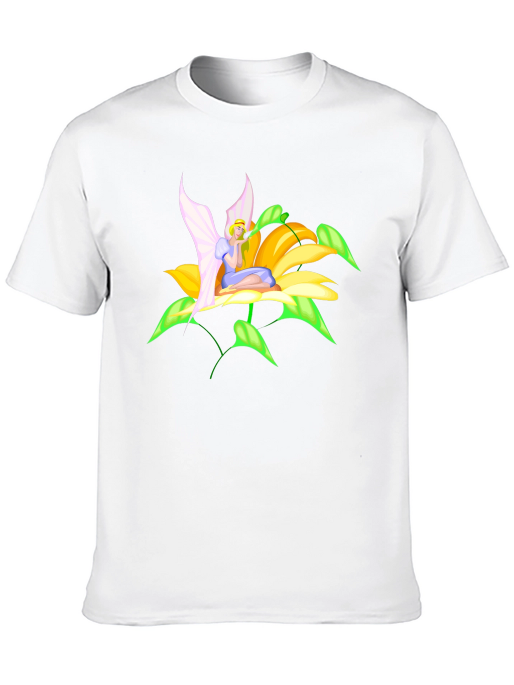 Fairy Flower Graphic Tee - Whimsical Black T-Shirt