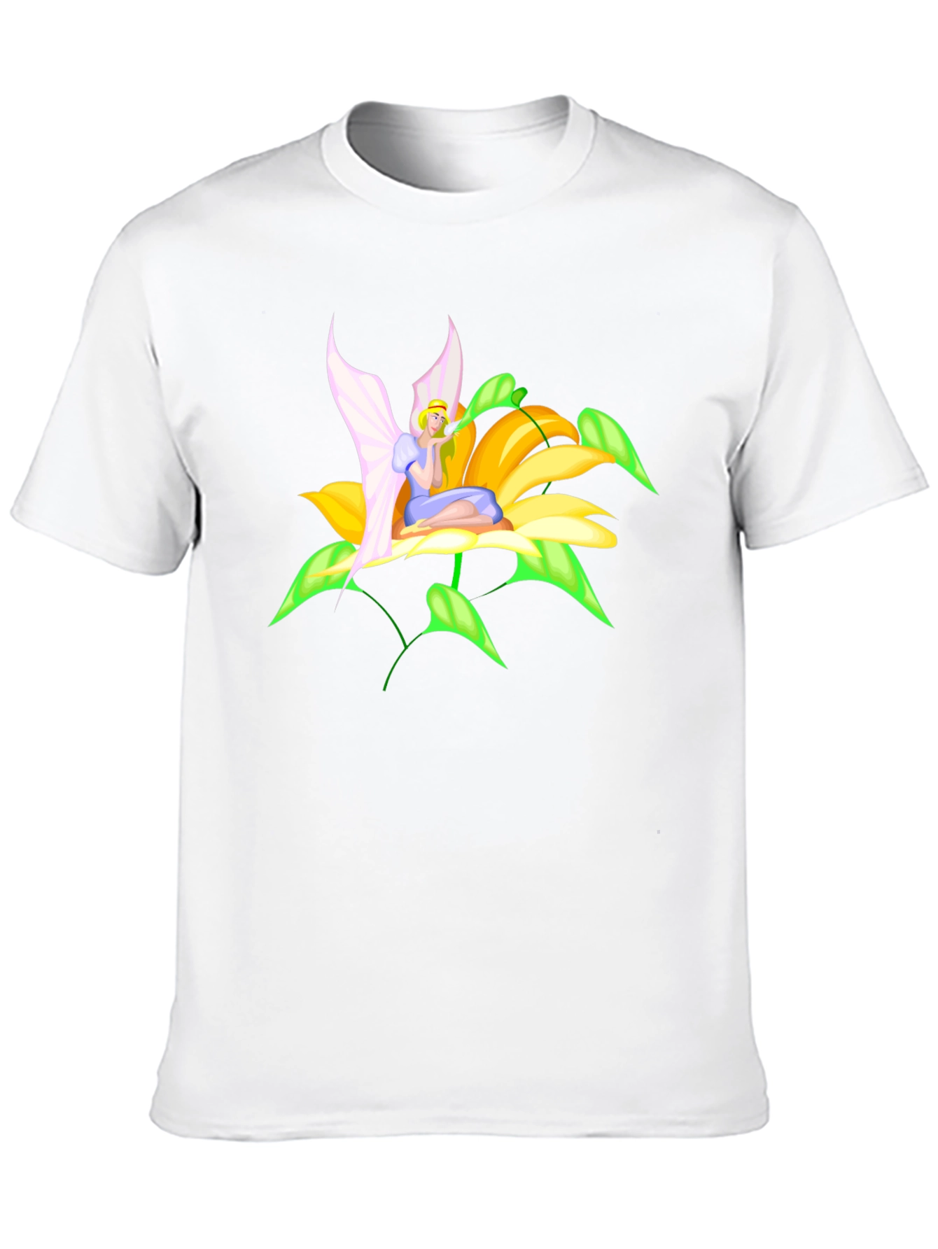 Fairy Flower Graphic Tee - Whimsical Black T-Shirt