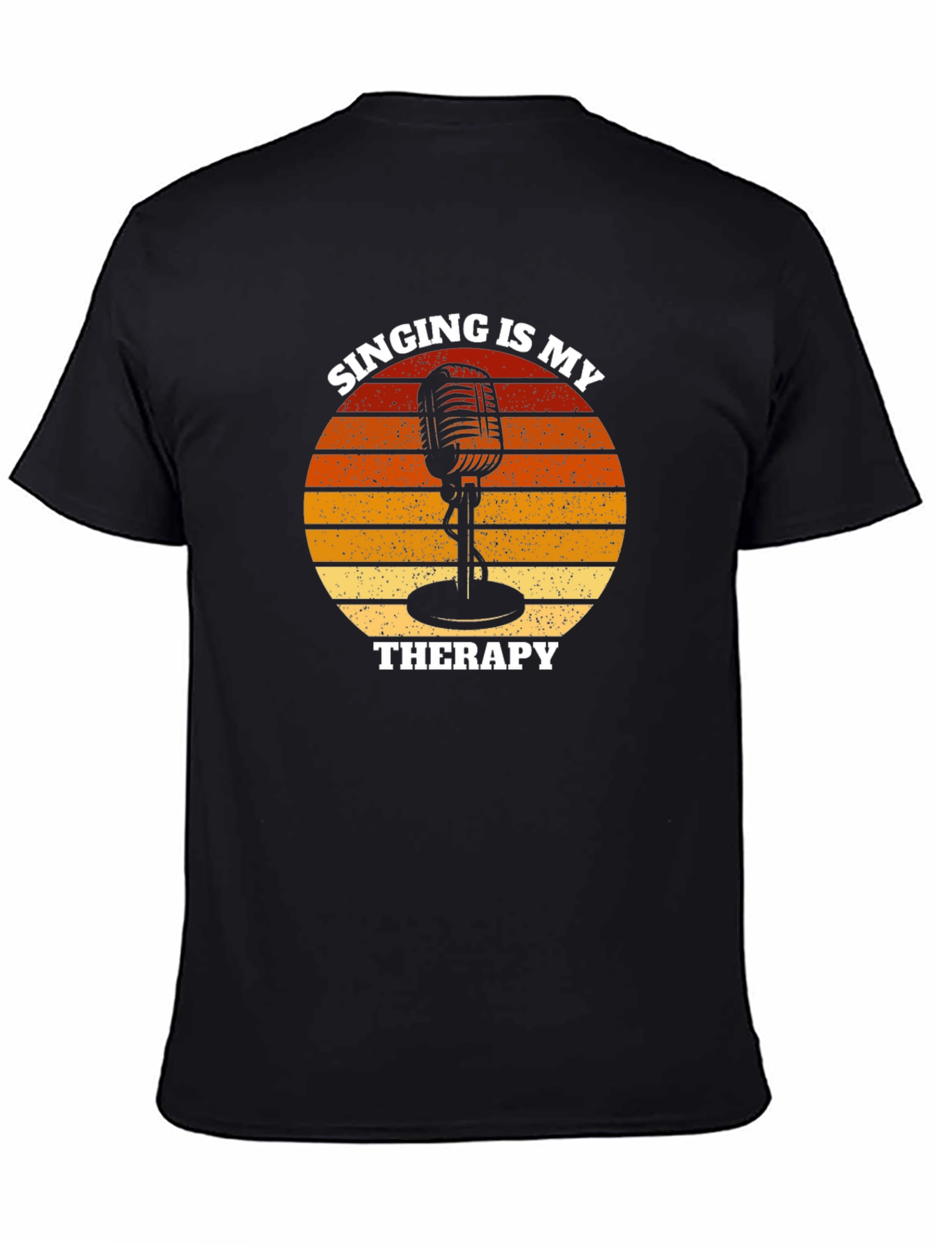 Singing is My Therapy T-Shirt - Retro Microphone Design