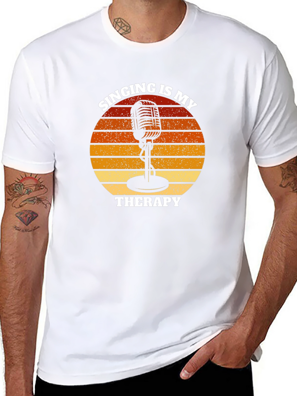 Singing is My Therapy T-Shirt - Retro Microphone Design