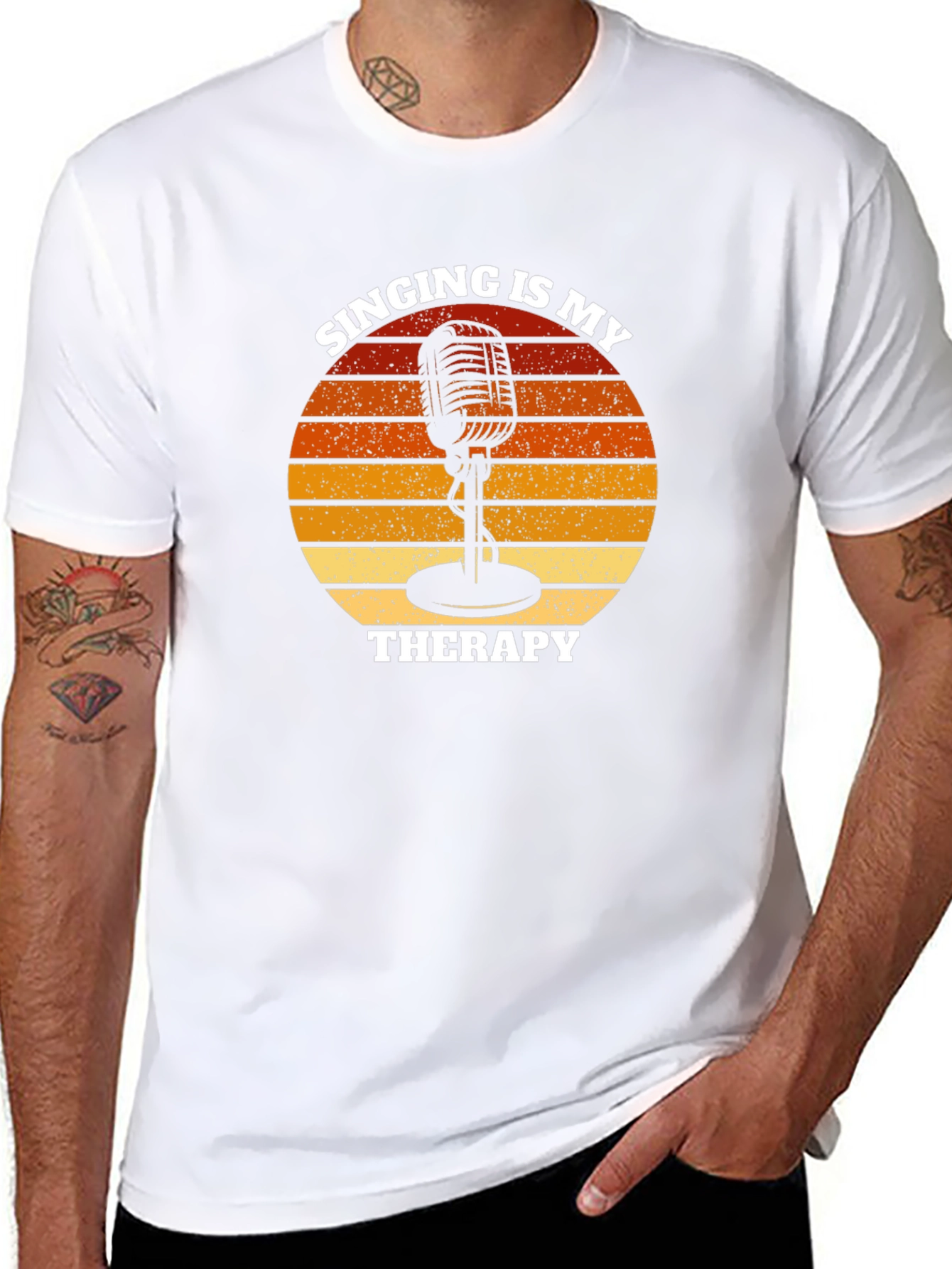 Singing is My Therapy T-Shirt - Retro Microphone Design