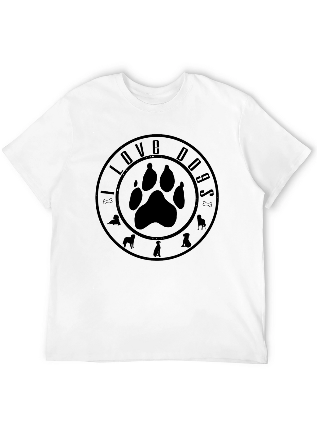I Love Dogs Black Graphic Tee