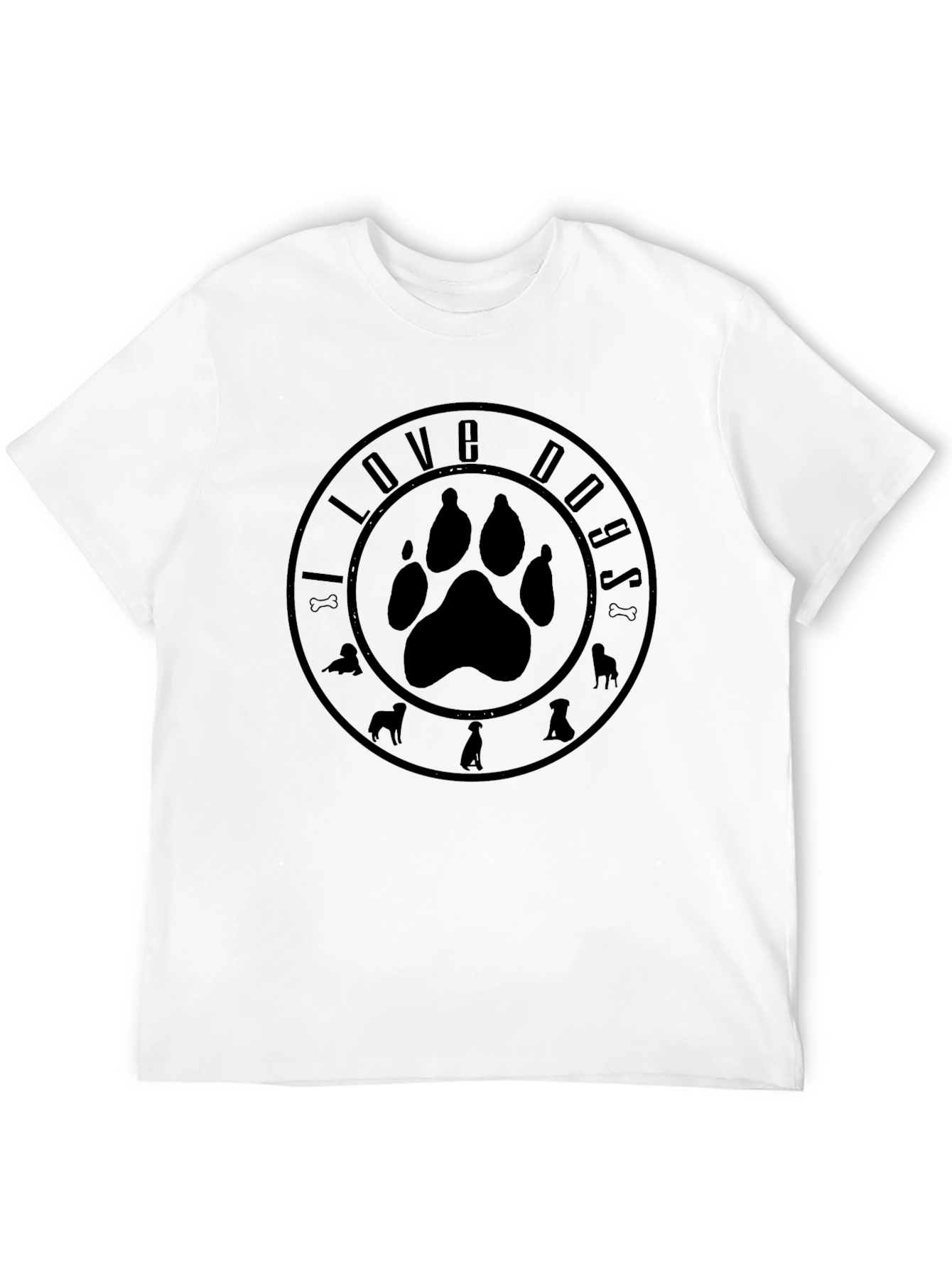 I Love Dogs Black Graphic Tee