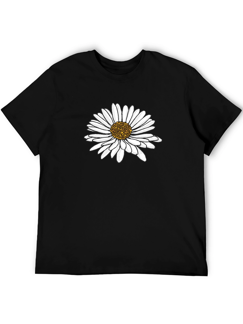 Daisy Graphic Tee - Black Cotton Comfort