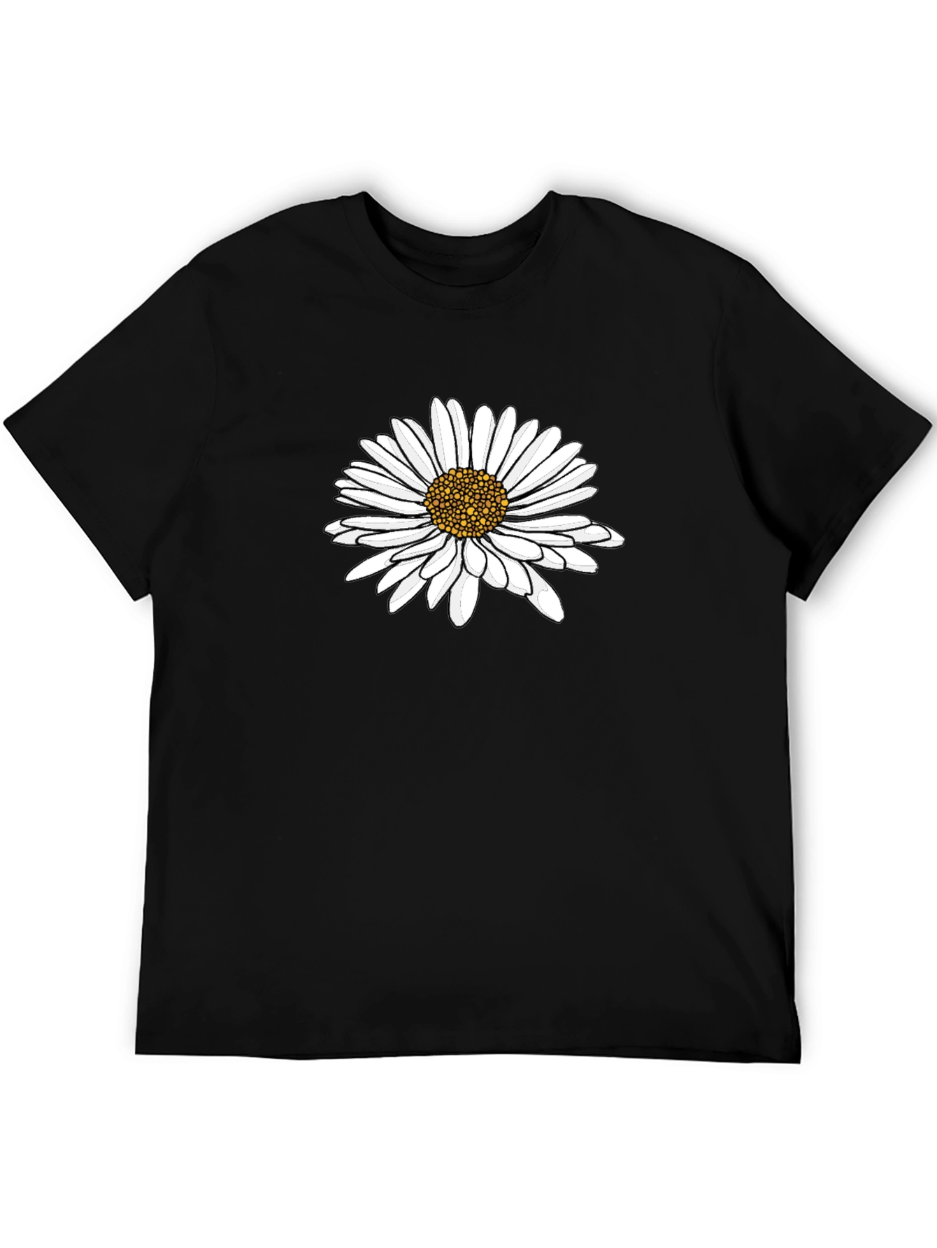Daisy Graphic Tee - Black Cotton Comfort