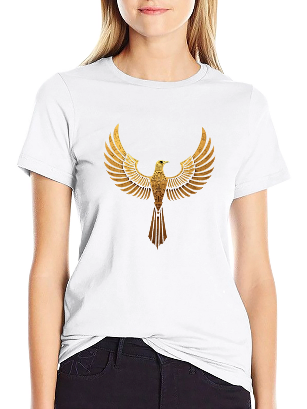 Golden Eagle Graphic Black T-Shirt