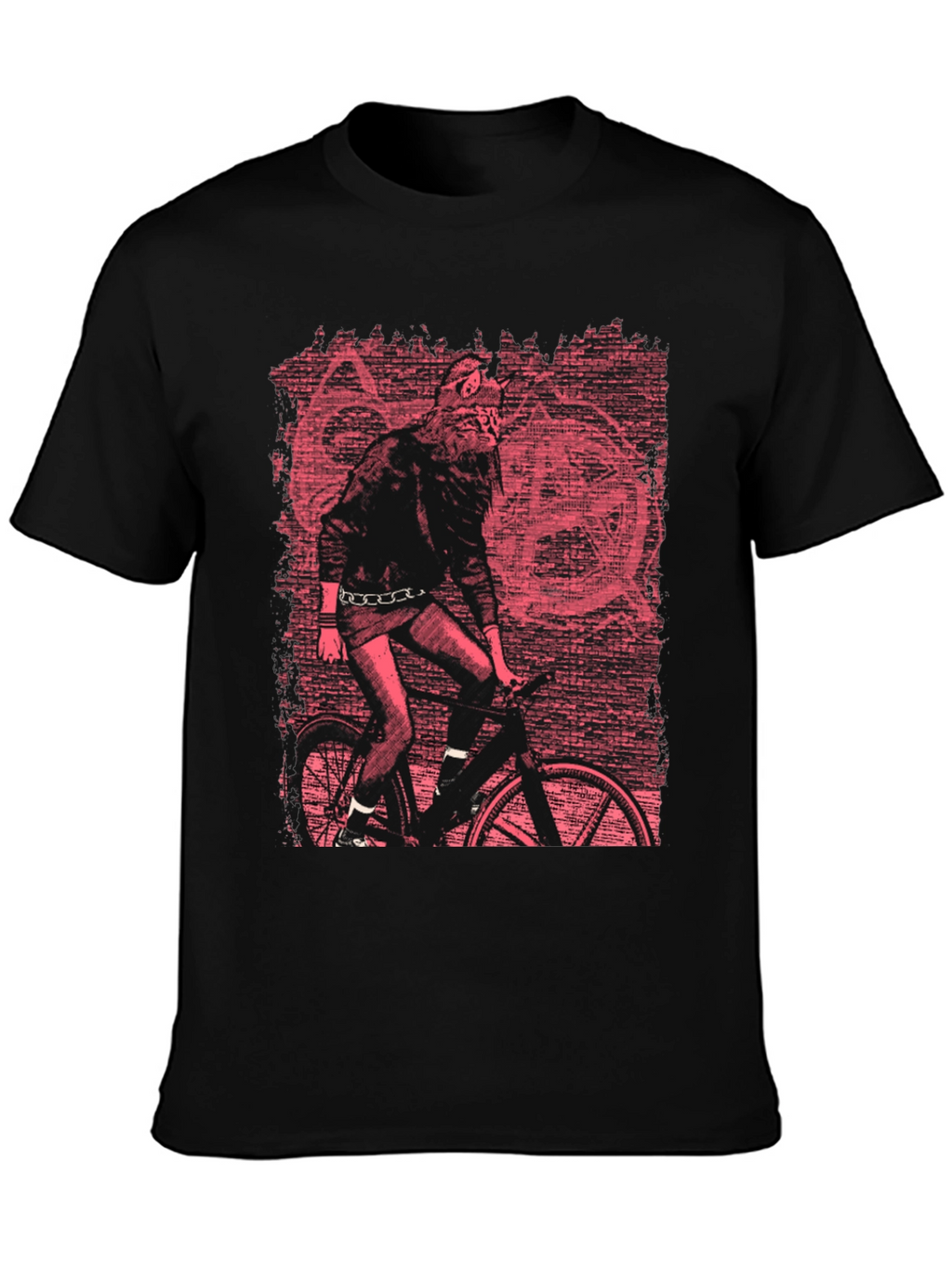 Wolf Biker Graphic T-Shirt - Black