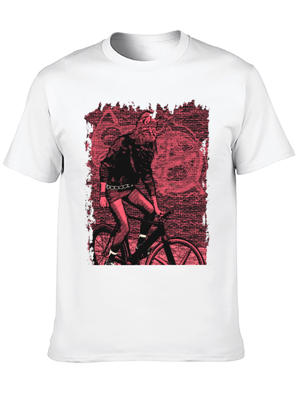 Wolf Biker Graphic T-Shirt - Black