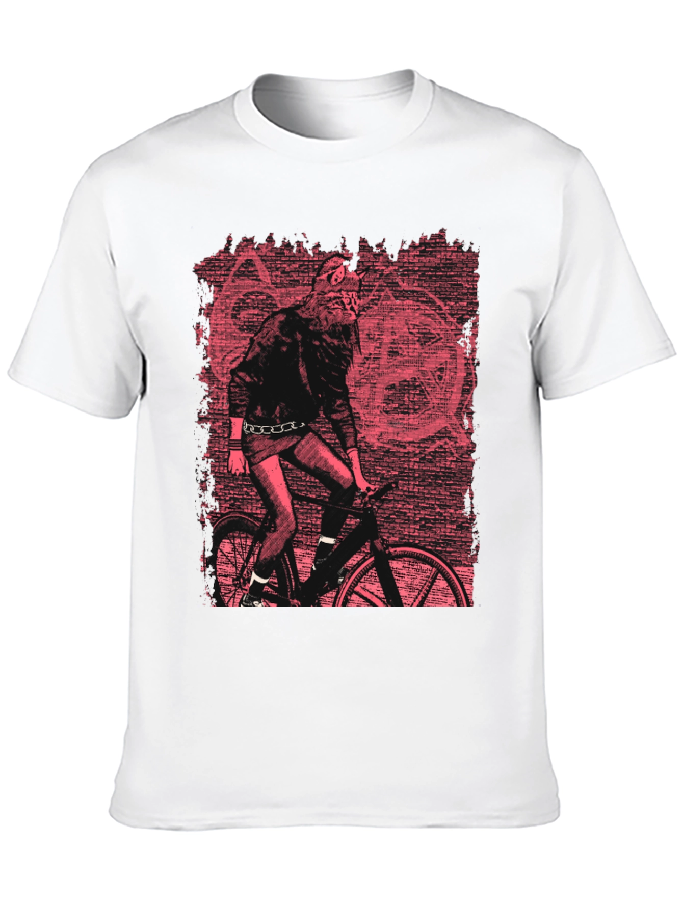 Wolf Biker Graphic T-Shirt - Black