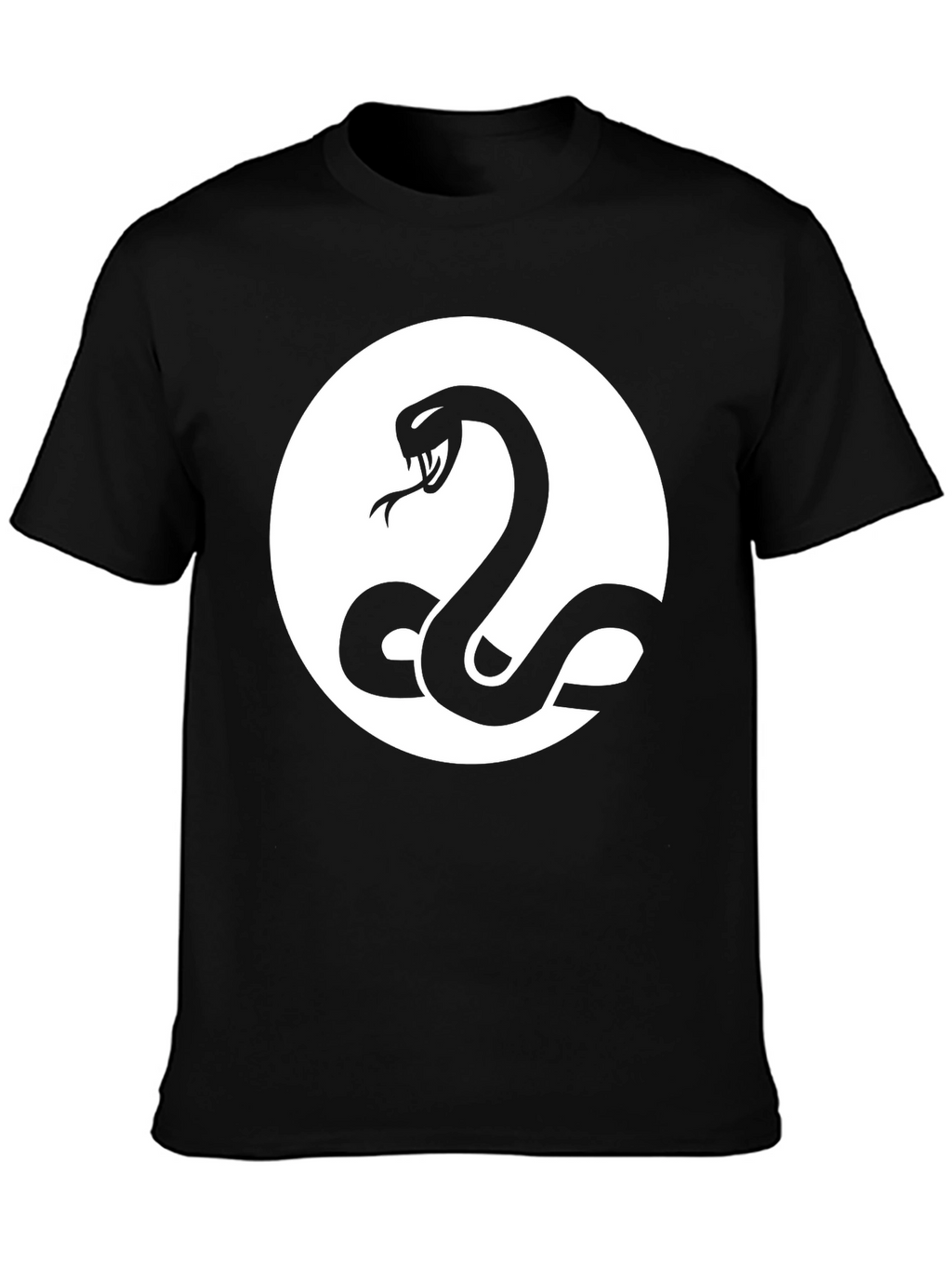 Snake Circle Graphic Tee - Black
